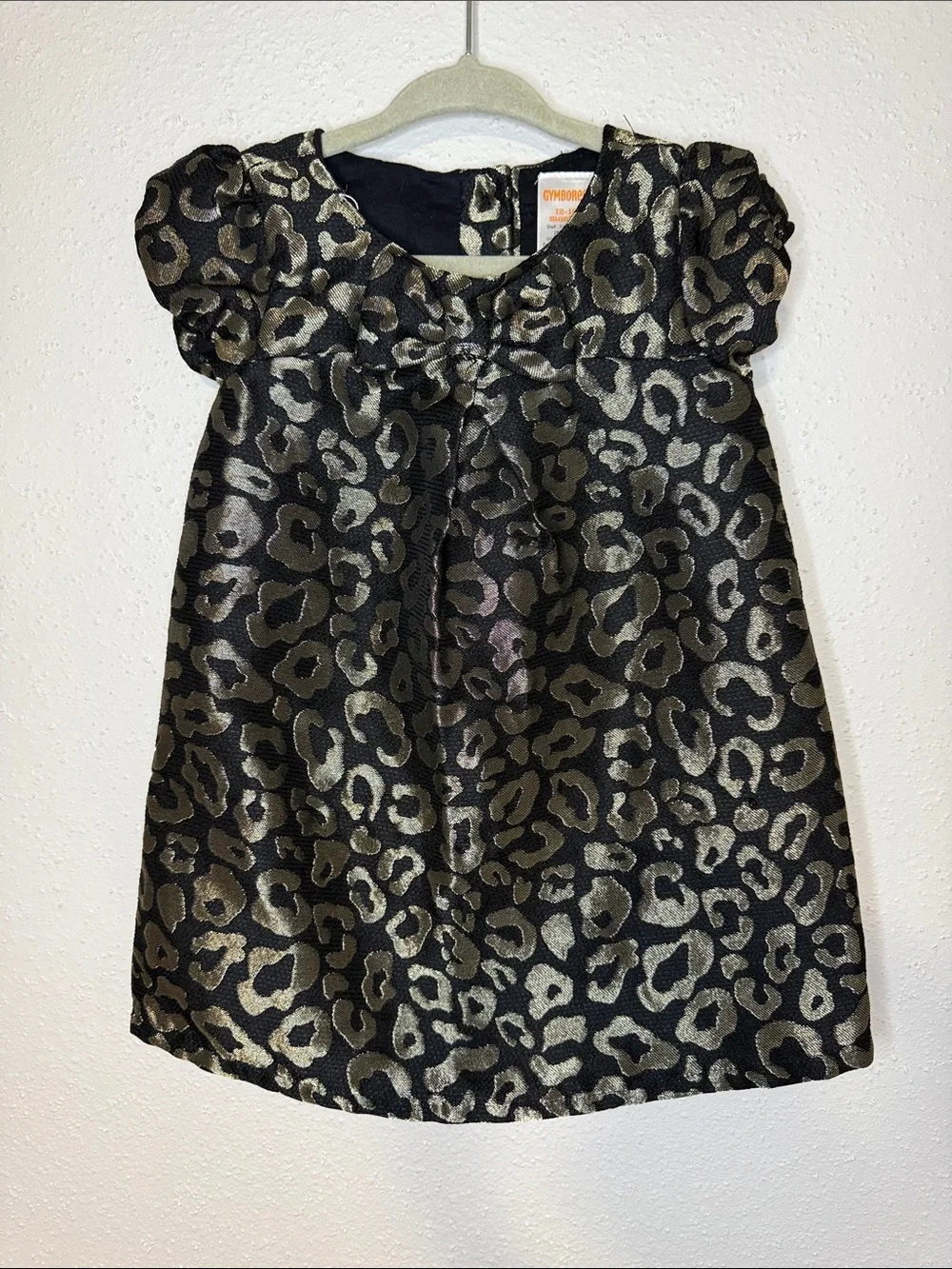 Gymboree Metallic Black and Gold Leopard Dress